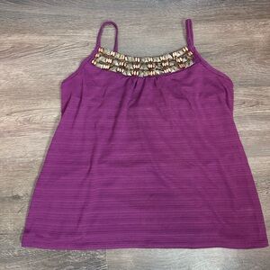 Maurices Large Purple Beaded Women's Top